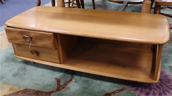 An Ercol light elm TV stand or coffee table W.125cm